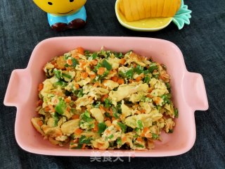 三色炒鸡蛋的做法步骤：9