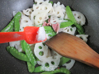 咸肉荷兰豆莲藕的做法步骤：7
