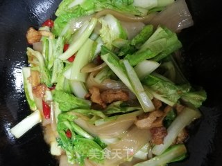 五花肉宽粉炖奶白菜的做法步骤：6