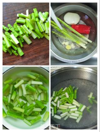素鸡豆腐炒芦笋的做法步骤：2