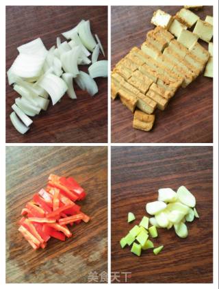 素鸡豆腐炒芦笋的做法步骤：3