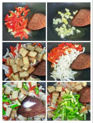 素鸡豆腐炒芦笋的做法步骤：5