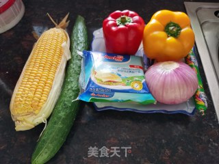 彩椒奶酪焗饭的做法步骤：1