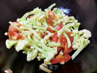西红柿炒有机菜花的做法步骤：8