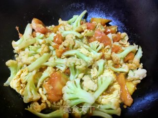 西红柿炒有机菜花的做法步骤：10