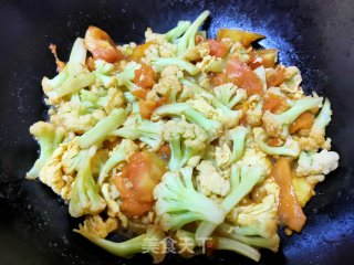 西红柿炒有机菜花的做法步骤：11