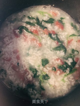 嫩滑牛肉菠菜粥的做法步骤：6