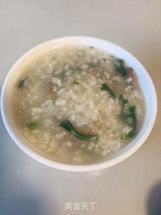 嫩滑牛肉菠菜粥的做法步骤：8