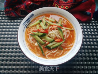 西红柿黄瓜捞凉饸饹的做法步骤：18