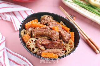 胡萝卜莲藕烧排骨的做法步骤：9