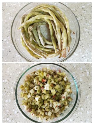 肉末酸豆角的做法步骤：1