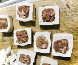 煎豆腐酿的做法步骤：4
