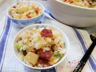 腊味土豆煲仔饭的做法步骤：13