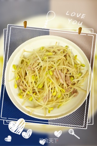 黄豆芽炒肉丝的做法步骤：5