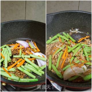 豆角肉末炒面的做法步骤：5