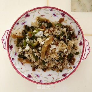 青椒苦瓜肉丁炒饭的做法步骤：4