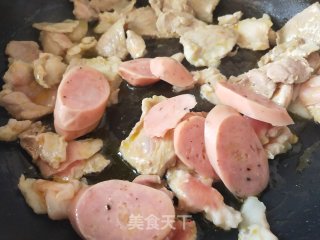烧烤料煎猪肉片香肠的做法步骤：4