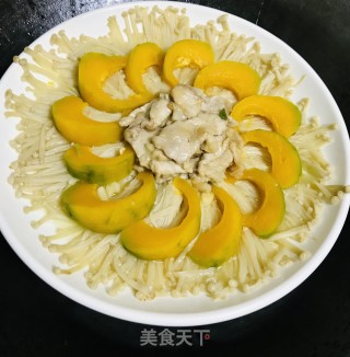 金针菇南瓜蒸肉的做法步骤：8