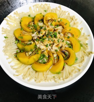 金针菇南瓜蒸肉的做法步骤：9