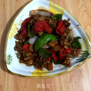 双椒炒扇贝的做法步骤：9