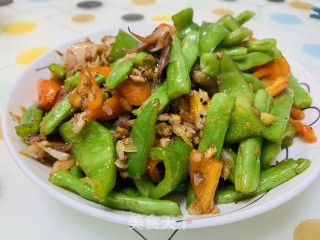 墨鱼仔炒豆角的做法步骤：11