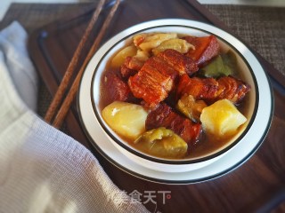 红烧肉炖茄子土豆的做法步骤：9