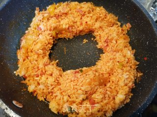 韩式辣白菜炒米饭的做法步骤：6