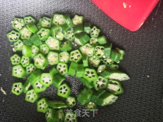 秋葵炒鸡蛋的做法步骤：6