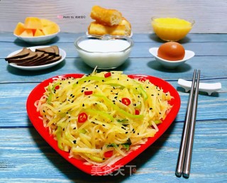 #酸爽开胃美食#酸辣土豆丝的做法步骤：15