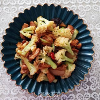 花菜炒肉片的做法步骤：8