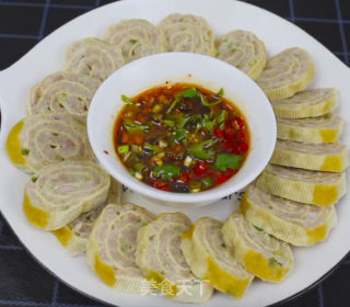 豆皮蒸肉卷的做法步骤：9