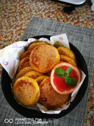 芝麻榴莲饼的做法步骤：12