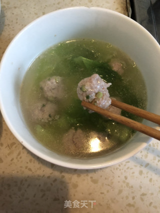 生菜肉丸汤的做法步骤：5