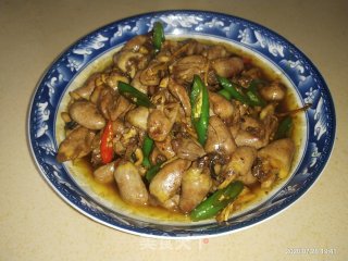 尖椒炒鸭心的做法步骤：8
