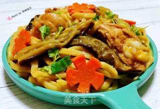 鸡腿茄子焖面的做法步骤：13