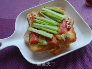 鸡蛋煎全麦面包的做法步骤：6
