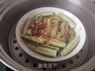秋葵蒸粉丝的做法步骤：8