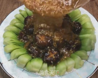 香菇蒜蓉油菜的做法步骤：7