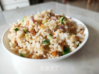 三丁炒米饭的做法步骤：10