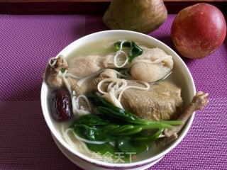 竹荪鸽汤参苗面的做法步骤：9