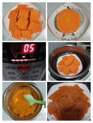 南瓜黑芝麻三角包的做法步骤：1