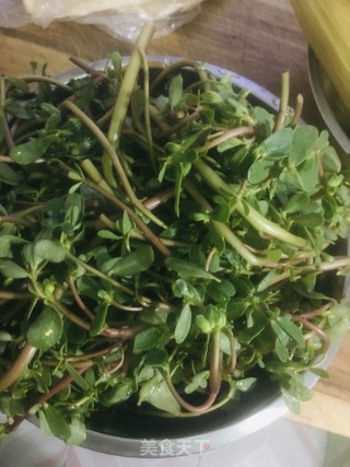 炝拌马齿苋的做法步骤：1