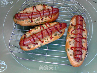 葱香奶油牛肉热狗肠面包的做法步骤：17