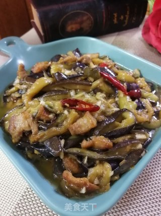 五花肉辣炒茄条的做法步骤：11