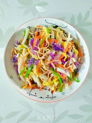 豆腐丝胡萝卜炒白菜的做法步骤：6