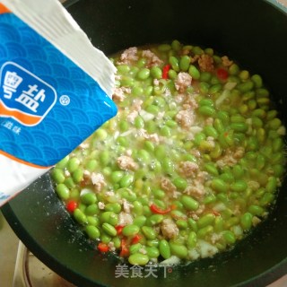 清炒毛豆肉末的做法步骤：8