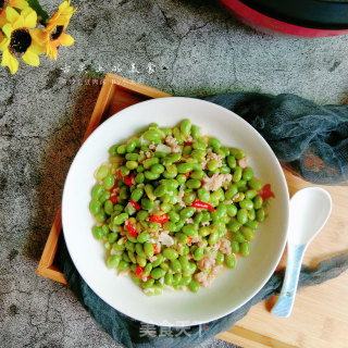 清炒毛豆肉末的做法步骤：10