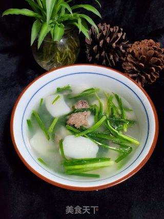 韭菜牛肉年糕汤的做法步骤：6