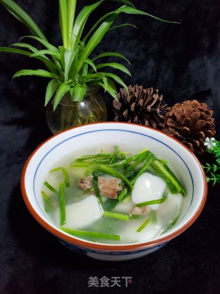 韭菜牛肉年糕汤的做法步骤：7