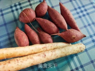 蒸红薯山药的做法步骤：1